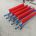 Polyurethane conveyor belt cleaner with blade, transverse shaft and mounting brackets